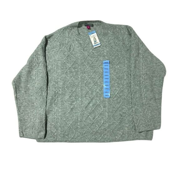 Vince Camuto Women's Cable Sweater Light Heather Grey Size L - Picture 4 of 8